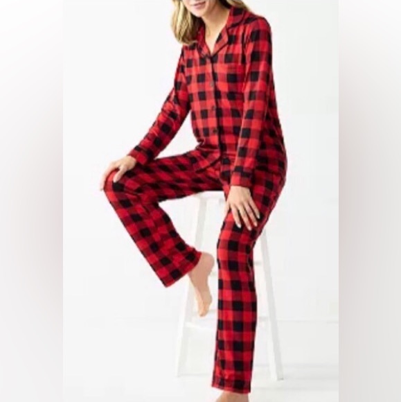 ♥️CUDDL DUDS Jammies For Your Families Buffalo Check 2pc Pajama set size L NWT - Picture 12 of 13
